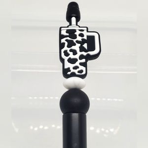 B2G1F Tumbler Beaded Pen, New, Black and White